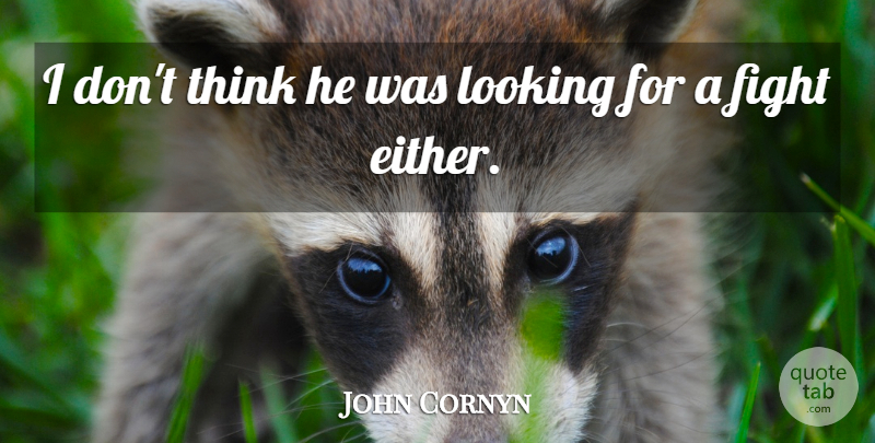 John Cornyn Quote About Fight, Looking: I Dont Think He Was...