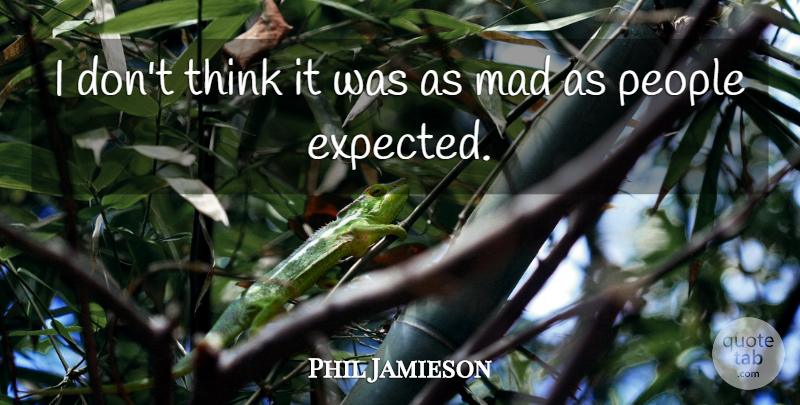Phil Jamieson Quote About Mad, People: I Dont Think It Was...