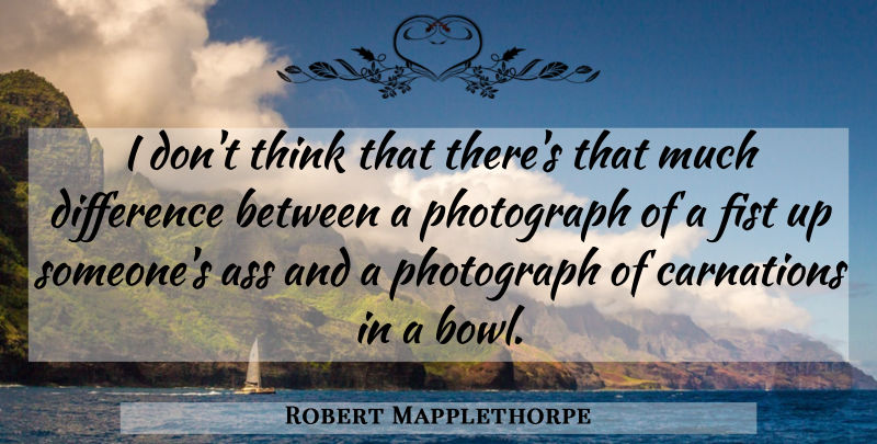 Robert Mapplethorpe Quote About Thinking, Differences, Fists: I Dont Think That Theres...
