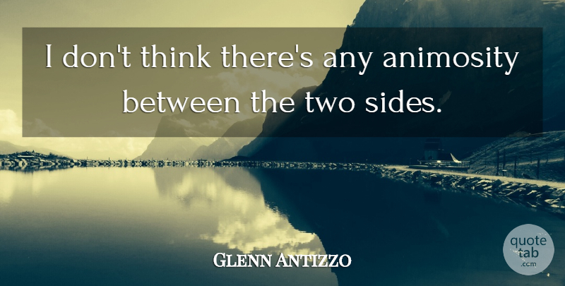 Glenn Antizzo Quote About Animosity: I Dont Think Theres Any...