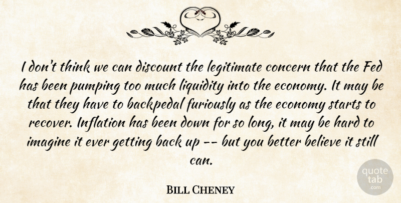 Bill Cheney Quote About Believe, Concern, Discount, Economy, Fed: I Dont Think We Can...