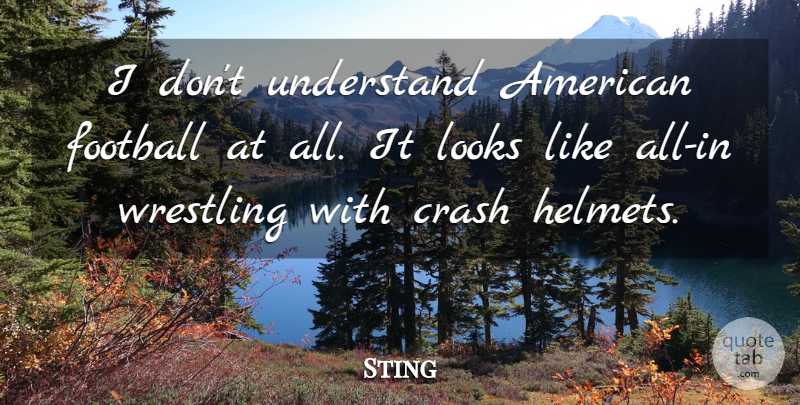 Sting Quote About Football, Wrestling, Usa: I Dont Understand American Football...