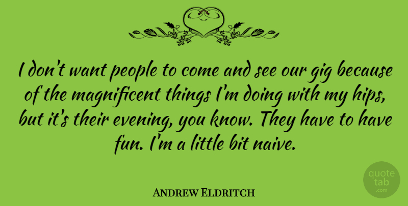 Andrew Eldritch Quote About Fun, People, Want: I Dont Want People To...