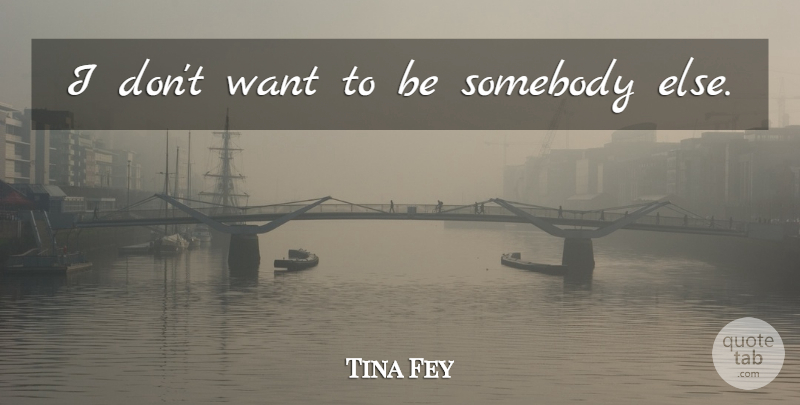 Tina Fey Quote About Want: I Dont Want To Be...