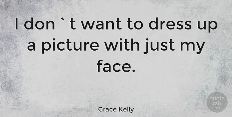 Grace Kelly Quote About Fashion, Want, Faces: I Dont Want To Dress...