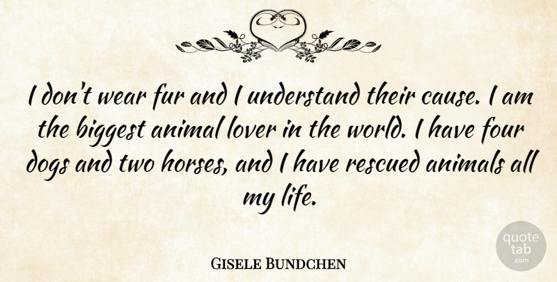 Gisele Bundchen Quote About Dog, Horse, Animal: I Dont Wear Fur And...
