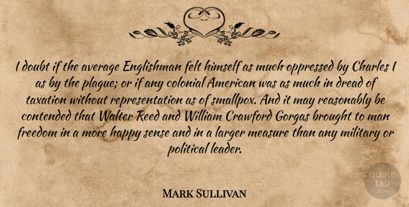 Mark Sullivan Quote About Average, Brought, Charles, Colonial, Doubt: I Doubt If The Average...