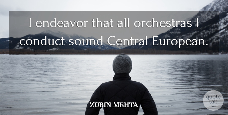 Zubin Mehta Quote About Central, Orchestras: I Endeavor That All Orchestras...
