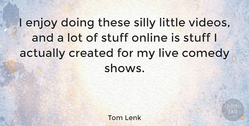 Tom Lenk Quote About Silly, Littles, Stuff: I Enjoy Doing These Silly...
