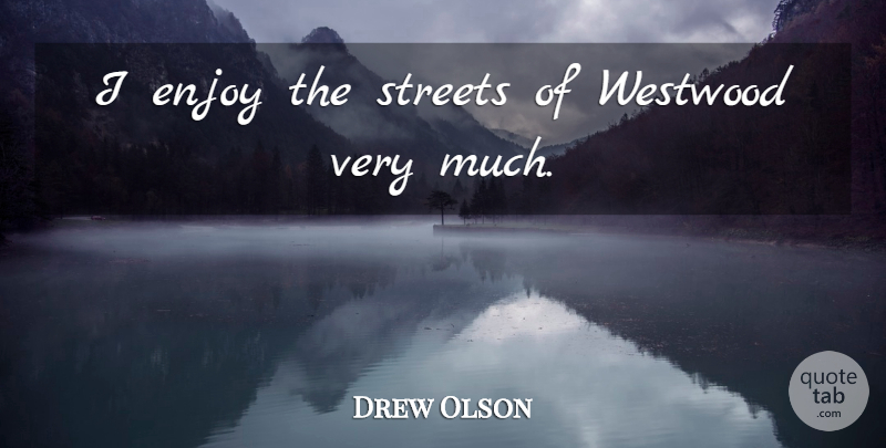 Drew Olson Quote About Enjoy, Streets: I Enjoy The Streets Of...