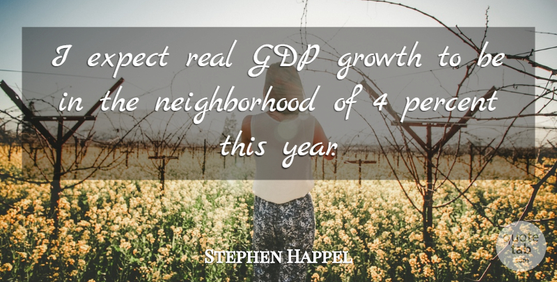 Stephen Happel Quote About Expect, Growth, Percent: I Expect Real Gdp Growth...