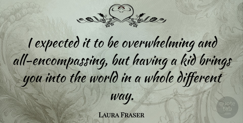 Laura Fraser Quote About undefined: I Expected It To Be...