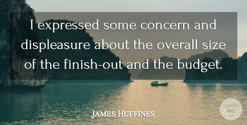 James Huffines Quote About Concern, Expressed, Overall, Size: I Expressed Some Concern And...