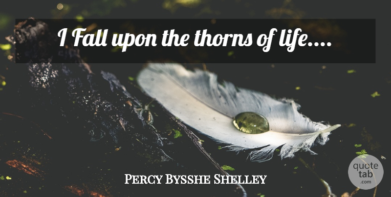 Percy Bysshe Shelley Quote About Fall, Thorns: I Fall Upon The Thorns...