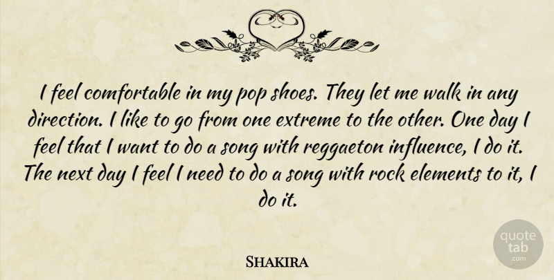 Shakira Quote About Elements, Extreme, Next, Pop, Rock: I Feel Comfortable In My...
