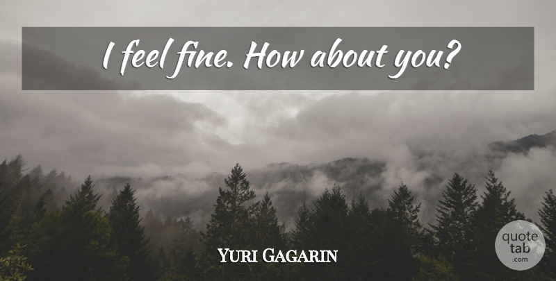 Yuri Gagarin Quote About Space, Fine, Feels: I Feel Fine How About...