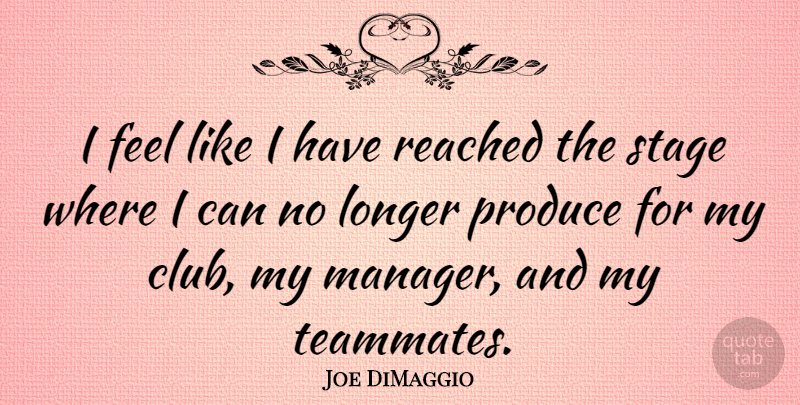 Joe DiMaggio Quote About Baseball, Fun, Pain: I Feel Like I Have...