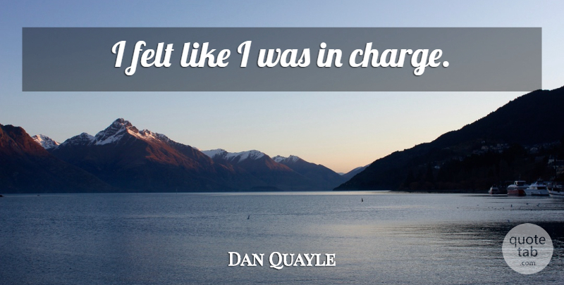 Dan Quayle Quote About Stupidity, Fool, Felt: I Felt Like I Was...
