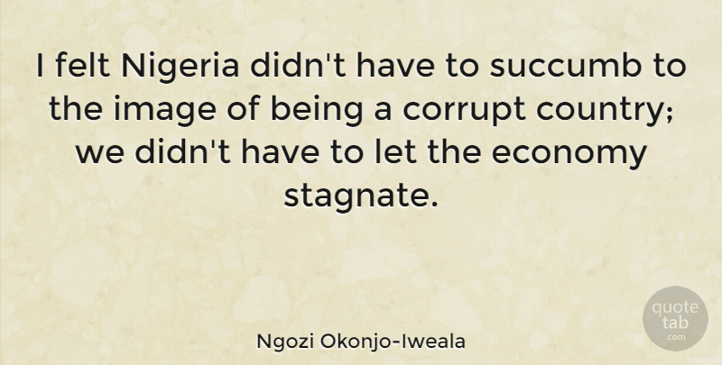 Ngozi Okonjo-Iweala Quote About Felt, Nigeria, Succumb: I Felt Nigeria Didnt Have...