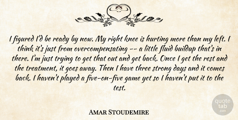 Amar Stoudemire Quote About Days, Figured, Fluid, Game, Goes: I Figured Id Be Ready...