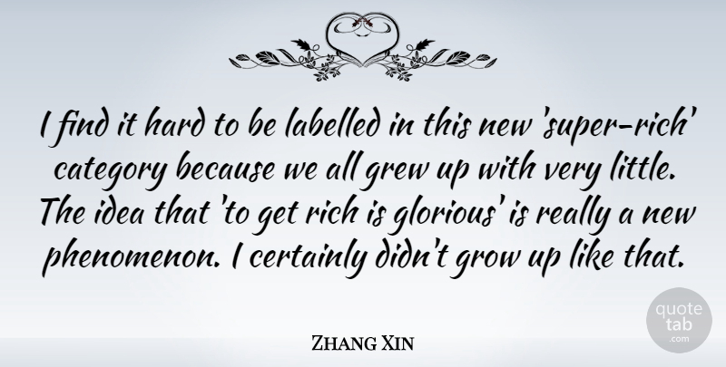 Zhang Xin Quote About Category, Certainly, Grew, Grow, Hard: I Find It Hard To...