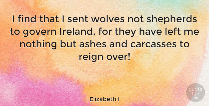 Elizabeth I Quote About Reign, Shepherds, Ashes: I Find That I Sent...