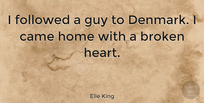 Elle King Quote About Came, Followed, Guy, Home: I Followed A Guy To...