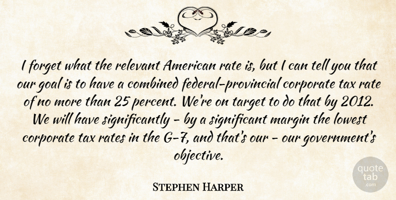 Stephen Harper Quote About Government, Goal, Target: I Forget What The Relevant...