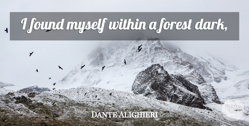 Dante Alighieri Quote About Dark, Forests, Divine Comedy: I Found Myself Within A...