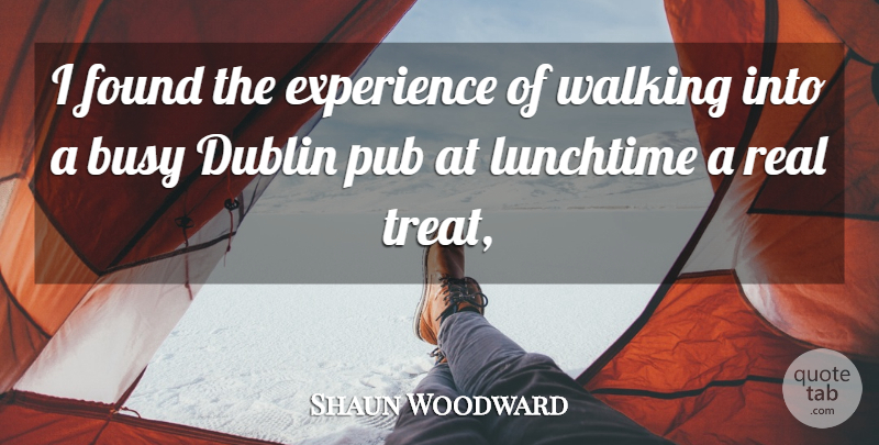 Shaun Woodward Quote About Busy, Dublin, Experience, Found, Lunchtime: I Found The Experience Of...