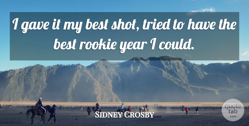 Sidney Crosby Quote About Best, Gave, Rookie, Tried, Year: I Gave It My Best...