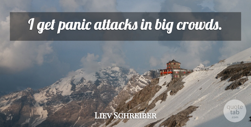 Liev Schreiber Quote About Panic Attacks, Panic, Crowds: I Get Panic Attacks In...