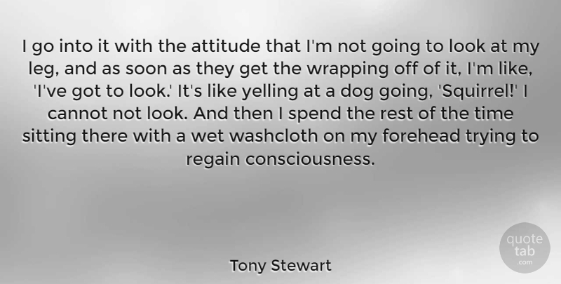Tony Stewart Quote About Attitude, Cannot, Forehead, Regain, Rest: I Go Into It With...