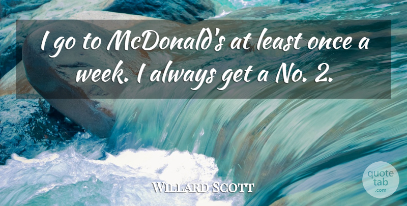 Willard Scott Quote About Mcdonalds, Week: I Go To Mcdonalds At...