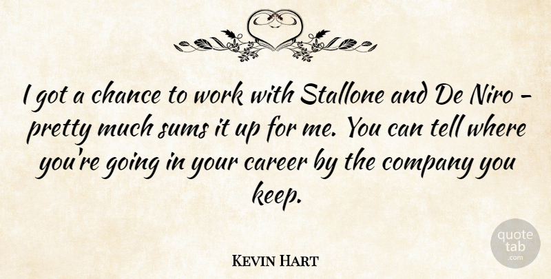 Kevin Hart Quote About Company You Keep, Careers, Chance: I Got A Chance To...