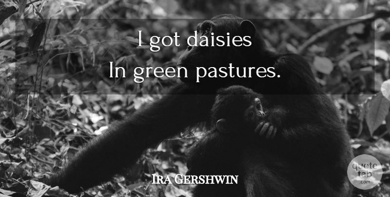Ira Gershwin Quote About Green Pastures, Green, Daisies: I Got Daisies In Green...