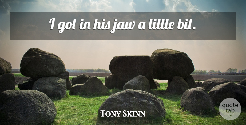 Tony Skinn Quote About Jaw: I Got In His Jaw...