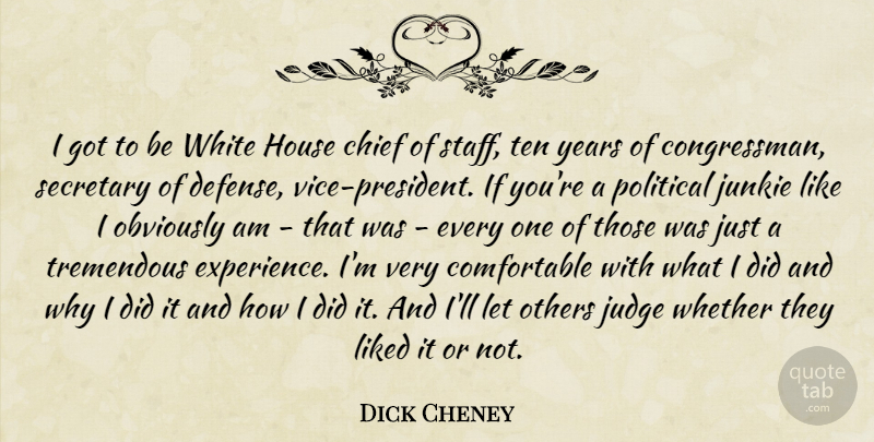 Dick Cheney Quote About Years, White, Judging: I Got To Be White...