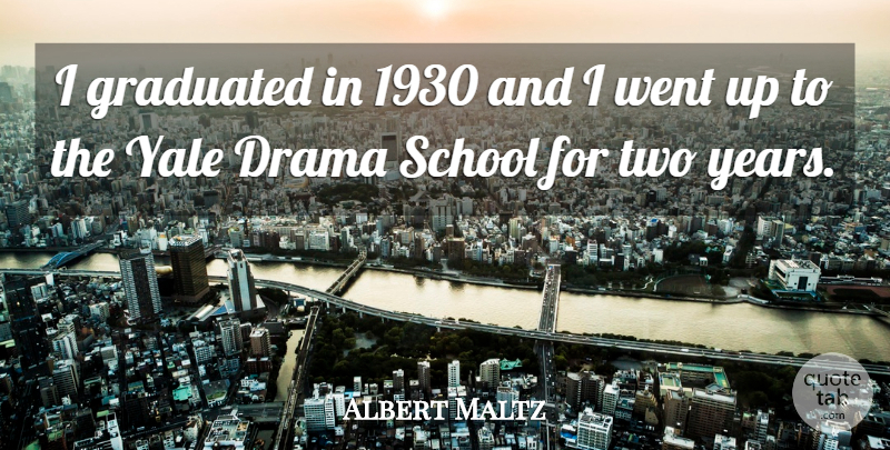 Albert Maltz Quote About Drama, School, Years: I Graduated In 1930 And...