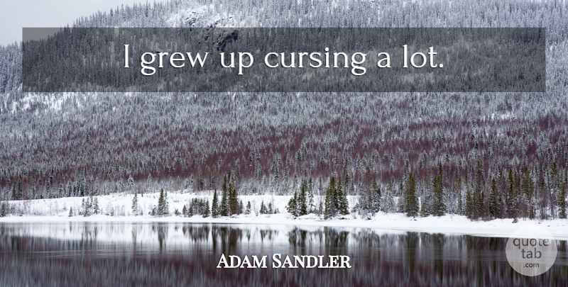 Adam Sandler Quote About Cursing, Grew, Grew Up: I Grew Up Cursing A...
