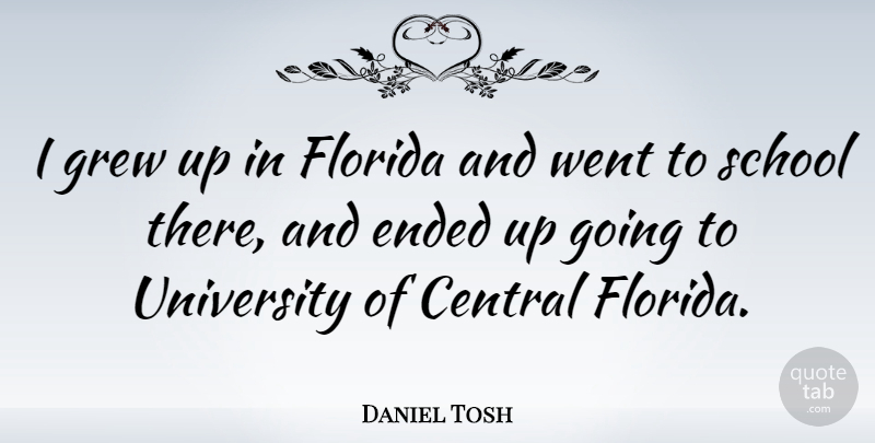 Daniel Tosh Quote About Funny, School, Florida: I Grew Up In Florida...