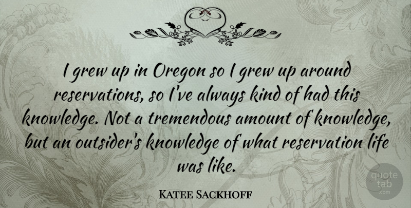 Katee Sackhoff Quote About Oregon, Outsiders, Kind: I Grew Up In Oregon...