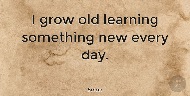 Solon Quote About Learning Something New, Something New, Grows: I Grow Old Learning Something...