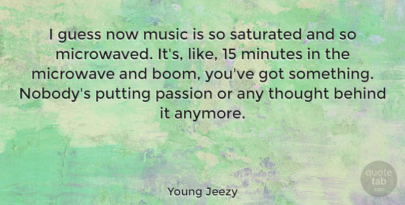 Young Jeezy Quote About Passion, Minutes, Microwaves: I Guess Now Music Is...