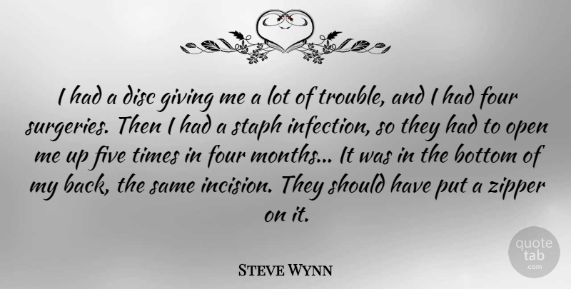 Steve Wynn Quote About Bottom, Disc, Five, Four: I Had A Disc Giving...
