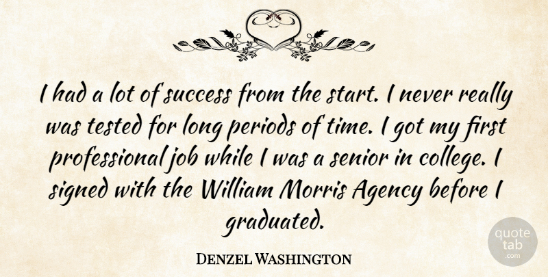 Denzel Washington Quote About Success, Senior, Jobs: I Had A Lot Of...
