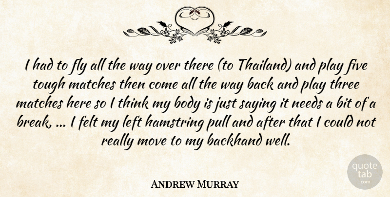 Andrew Murray Quote About Bit, Body, Felt, Five, Fly: I Had To Fly All...