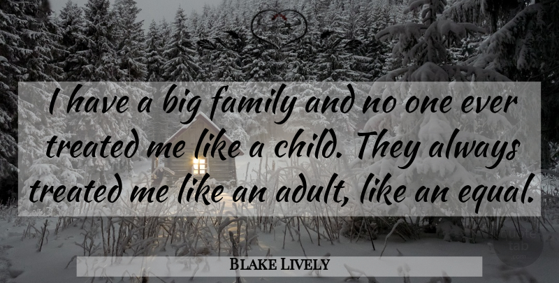Blake Lively Quote About Children, Big Families, Adults: I Have A Big Family...