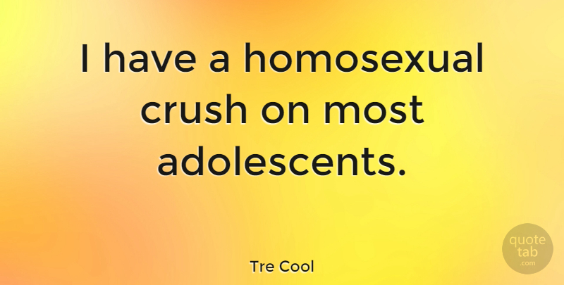 Tre Cool Quote About Crush, Homosexual: I Have A Homosexual Crush...