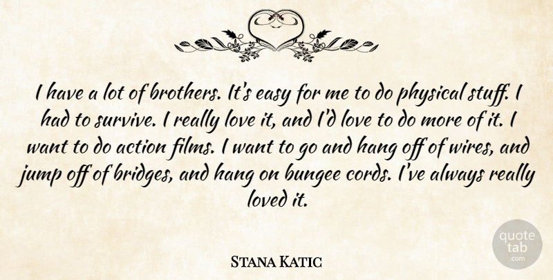 Stana Katic Quote About Brother, Bridges, Wire: I Have A Lot Of...